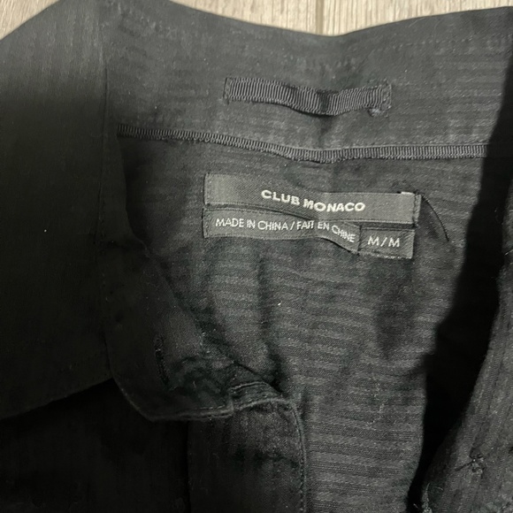 Women's Club Monaco Black Size Medium Button-Down Shirt - Picture 2 of 4